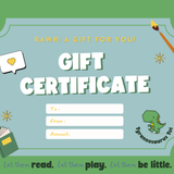 Tyrannosaurus Tot Gift Certificate