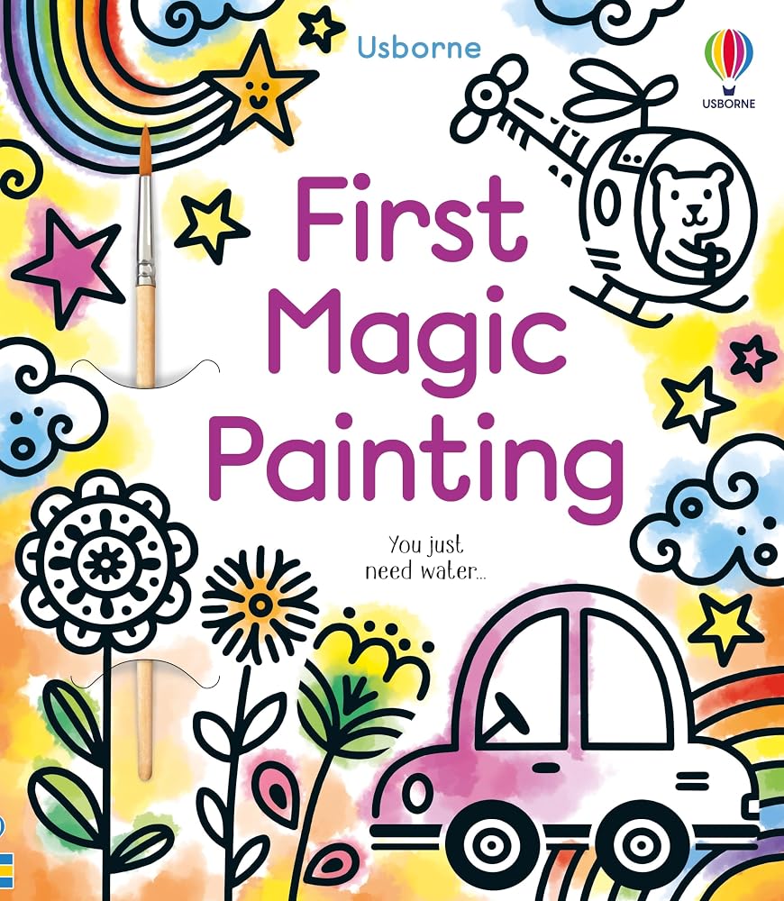 First Magic Painting: An Interactive No-Mess Activity Magic Painting Book for Preschool Kids, with Unicorns, Rockets, and Rainbows cover image