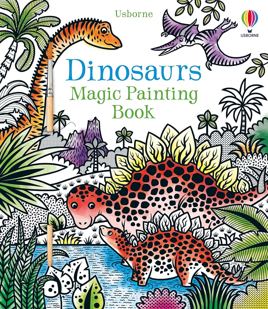 Dinosaurs Magic Painting Book: A Water Activity Featuring 16 Prehistoric Scenes for Kids (Ages 5-8) cover image