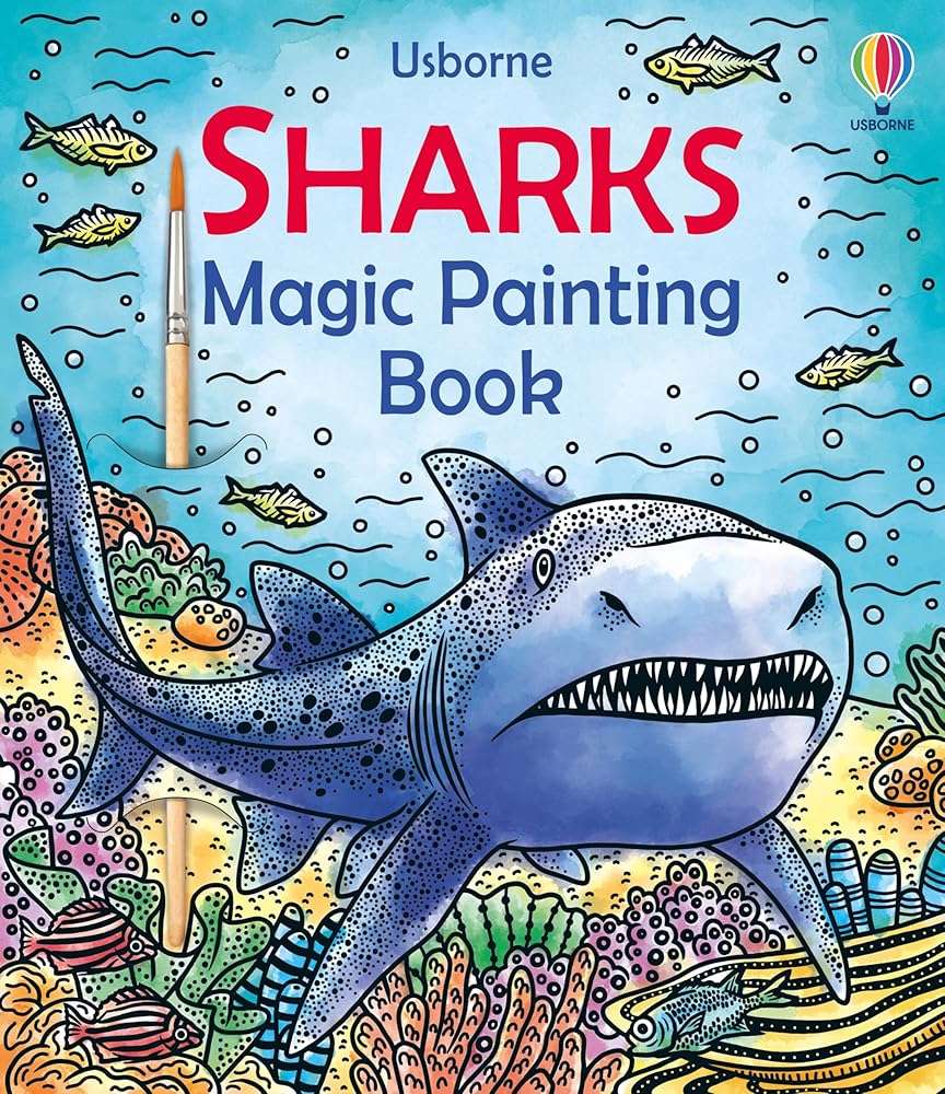 Sharks Magic Painting Book: Explore The Depths of the Ocean with Sharks in this Innovative Magic Painting Book for Kids (Magic Painting Books) cover image